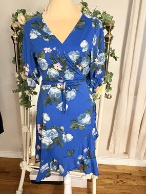 Velvet Torch Blue Floral High Low Dress